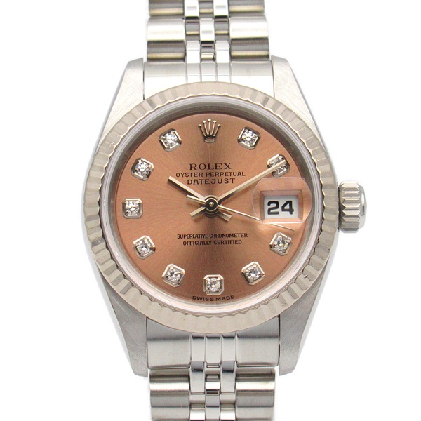 ROLEX Datejust 10P diamond Y Wrist Watch 79174G Automatic K18WG SS Used Women