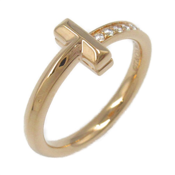 TIFFANY＆CO T One Diamond Ring #4.75 US size K18 Rose Gold Used