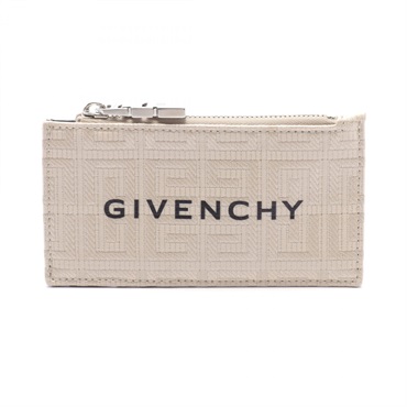 GIVENCHY Fragment case coin purse BK60DNK1LF257 canvas leather Beige Black Used