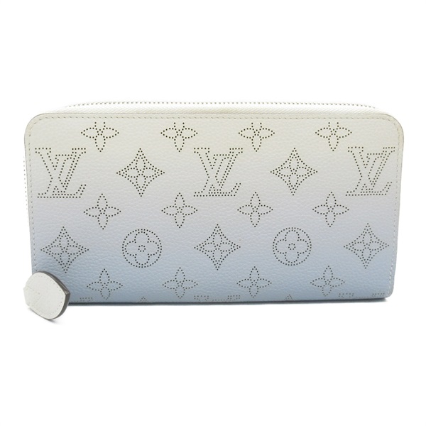 LOUIS VUITTON Zippy Around long wallet M80494 Mahina leather Blue Used Women LV