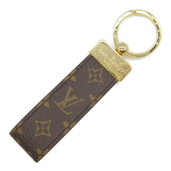 LOUIS VUITTON Keychain Dragonne key ring M65221 Monogram Brown Used unisex GHW