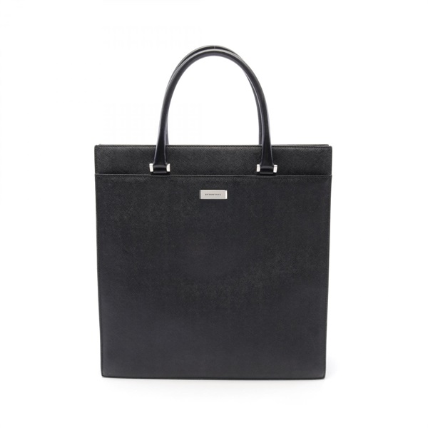 BURBERRY Tote Hand Bag leather Black Used Women