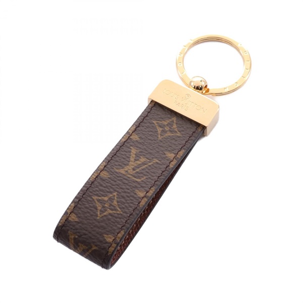 LOUIS VUITTON Porto Cle Dragonne key ring M65221 Monogram Gold Plated Used LV