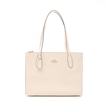 COACH Shoulder Tote Bag leather White Used Women