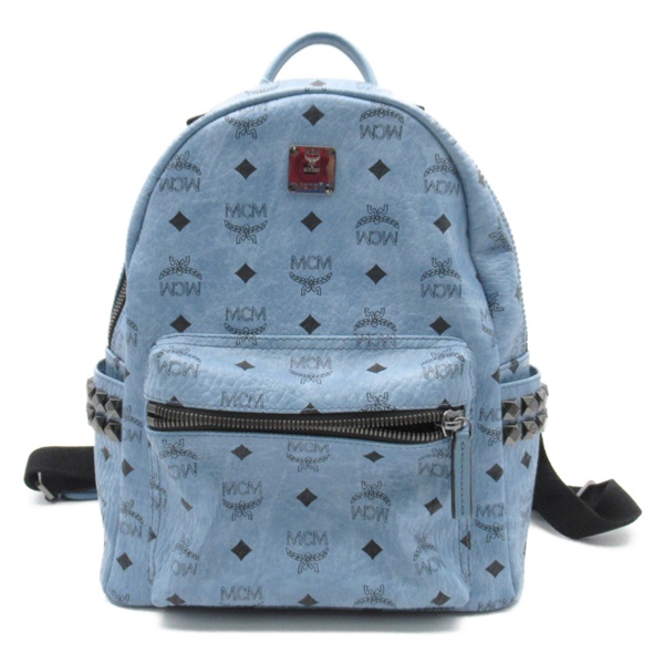 MCM Rucksack Backpack PVC coated canvas Blue Used unisex