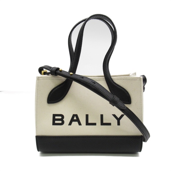 BALLY 2way Shoulder Bag BAR KEEP ON XS 6304520 fabric leather Beige Black NEW