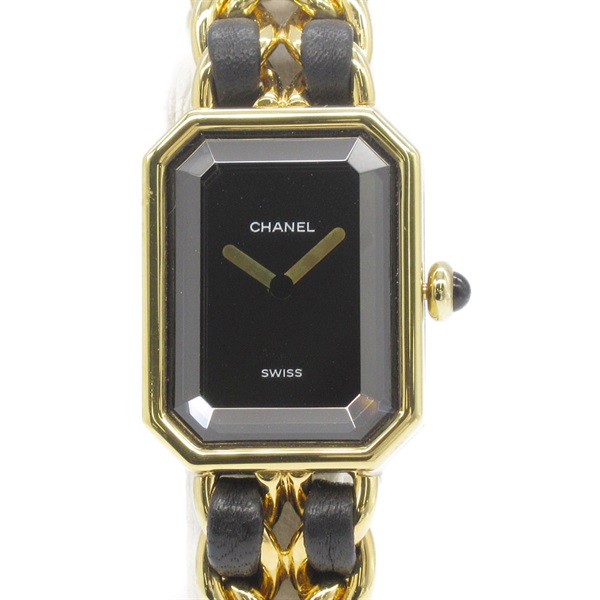 CHANEL Premiere M Wrist Watch H0001 Quartz Gold Plated leather Used Women CC