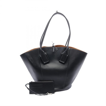 BOTTEGA VENETA Basket Medium Tote Bag leather Black Used Women