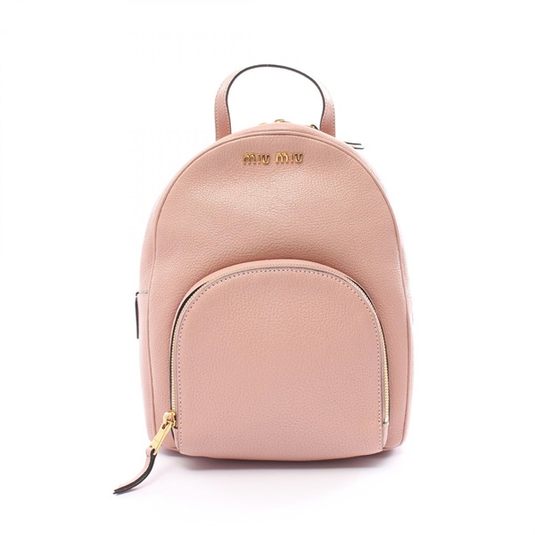 Miu Miu MADRAS Madras Rucksack Backpack leather Pink Used Women