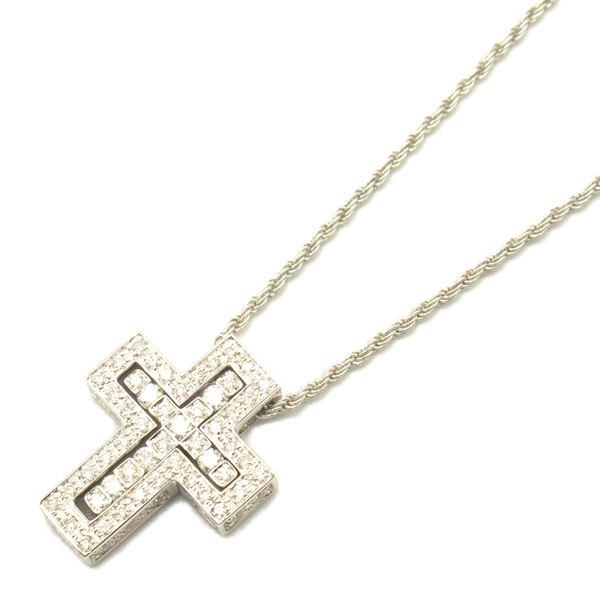 Damiani Belle Epoque XS Side Diamond Necklace cross pendant K18 White Gold Used