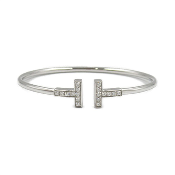 TIFFANY＆CO T-wire diamond bangle bracelet 14.5cm K18 White Gold Used