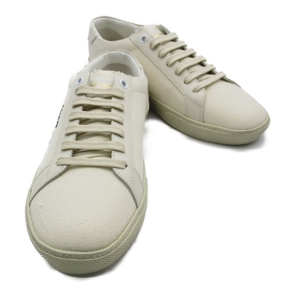 SAINT LAURENT sneakers 610648GUP10911337 cotton leather White cream NEW size 37