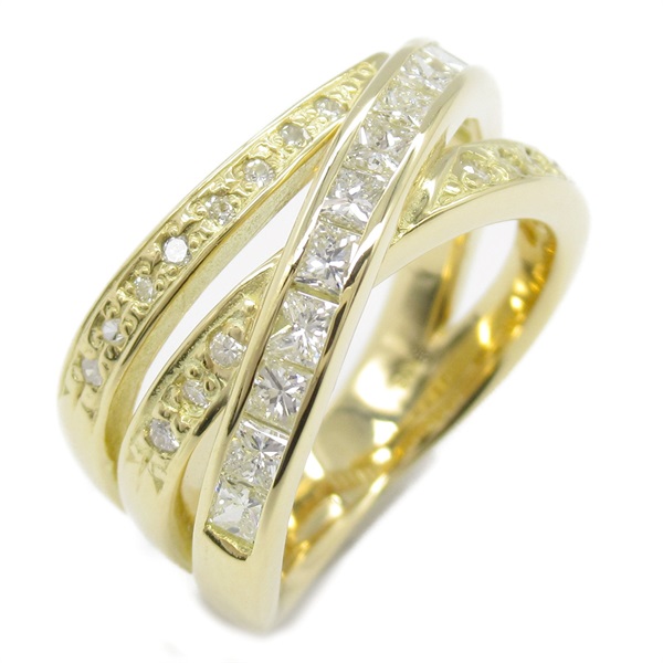 JEWELRY Diamond Ring 18KYG Yellow Gold Used women US size 5.75