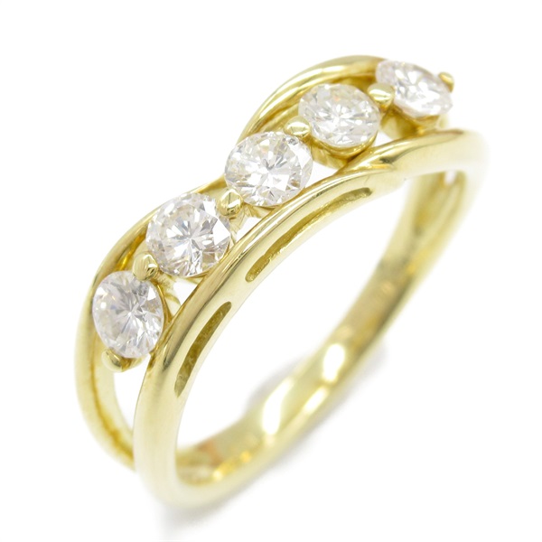 JEWELRY Diamond Ring 18KYG Yellow Gold Used women US size 6.5