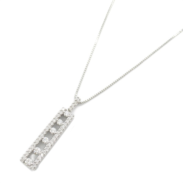 JEWELRY Diamond Necklace Pendant 18KWG White Gold Used women