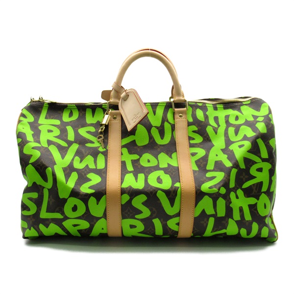 LOUIS VUITTON Keepall 50 Boston bag M93700 canvas Monogram Graffiti Brown Vert