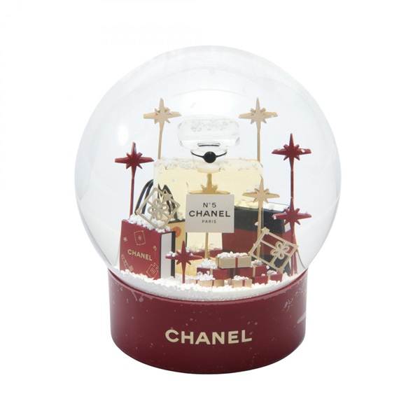 CHANEL Snow globe No.5 Glass Plastic Bordeaux Multicolor Used