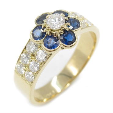 Van Cleef 
Arpels Mader Ring #5.25 US size #50 K18YG  sapphire diamond Used