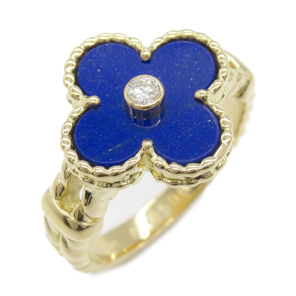 Van Cleef 
Arpels Vintage alhambra Ring 18KYG lapis lazuli Blue Used US size 7