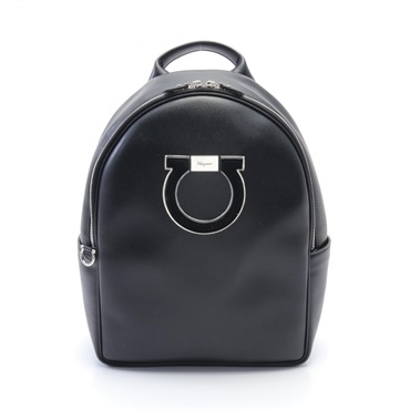 Salvatore Ferragamo Gancini Rucksack Backpack leather Black Used Women