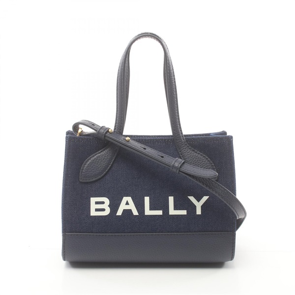 BALLY BAR KEEP ON XS 2way Shoulder Hand bag 6306500 denim leather Navy NEW 2