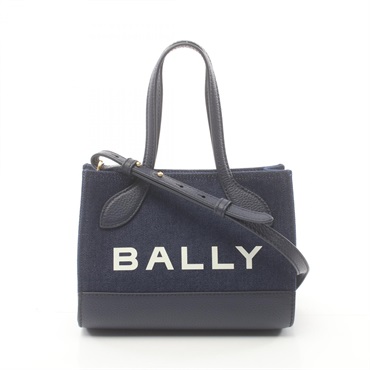 BALLY BAR KEEP ON XS 2way Shoulder Hand bag 6306500 denim leather Navy NEW Women