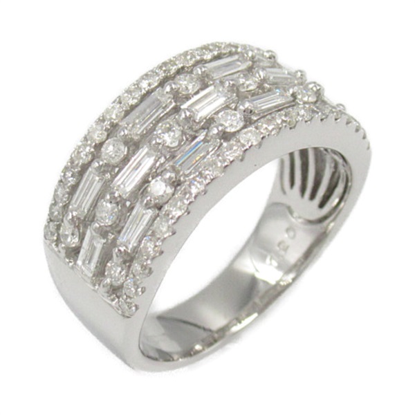 JEWELRY Diamond Ring 18KWG White Gold Used women US size 6.25