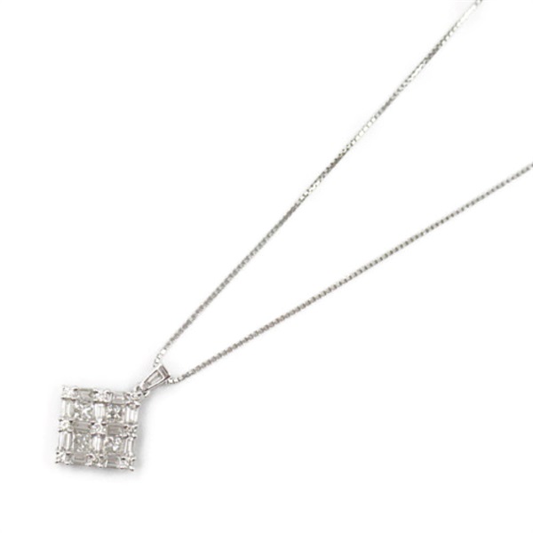 JEWELRY Diamond Necklace Pendat 18KWG White Gold Used women