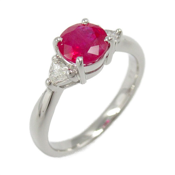 JEWELRY Ruby Diamond Ring Pt900Platinum Red Used women US size 5.75