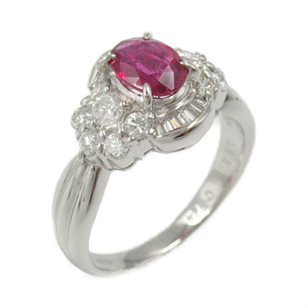 JEWELRY Ruby Diamond Ring Pt850Platinum Red Used women US size 6.25