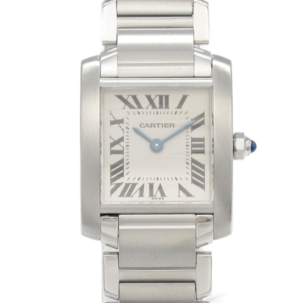 CARTIER Tank Française SM Wrist Watch W51008Q3 Quartz Stainless Steel Used Women