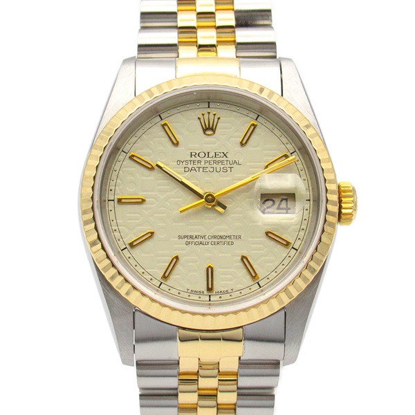 ROLEX Datejust S Wrist Watch 16233 Automatic K18 Yellow Gold SS Used mens