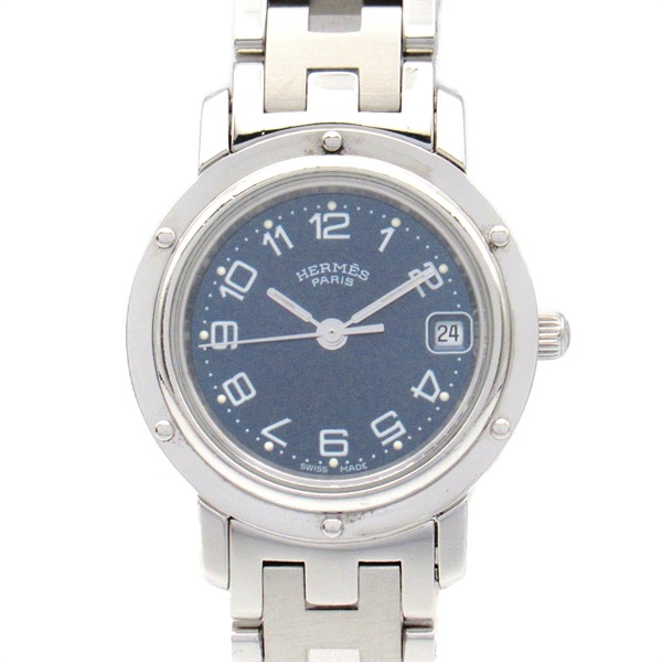 HERMES Clipper Wrist Watch CL4.210 Quartz Stainless Steel Used Women