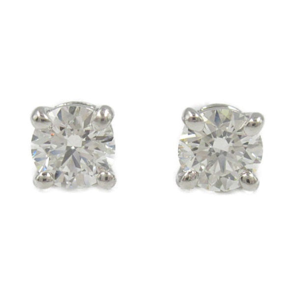 TIFFANY＆CO solitaire Pierced earrings Pt950 Platinum Used