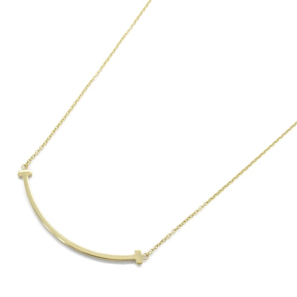 TIFFANY＆CO T Smile Small Necklace 41-45.5cm K18 Yellow Gold Used