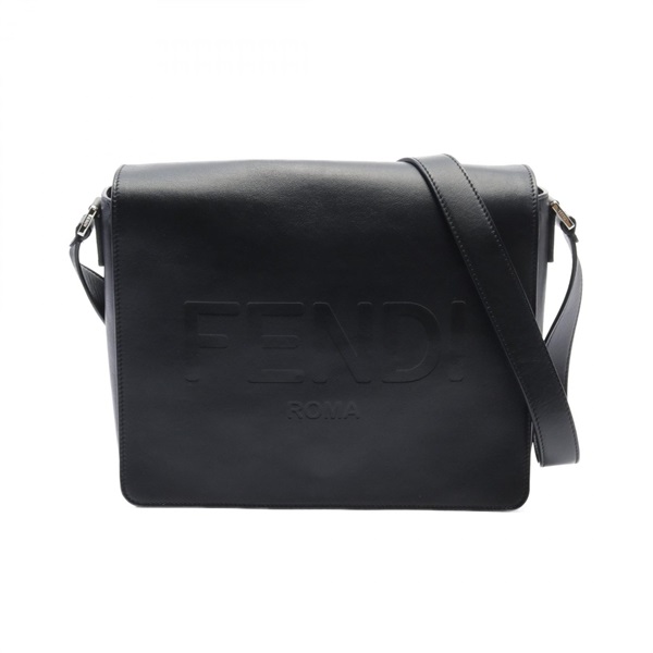 FENDI Shoulder Bag leather Black Used Women crossbody