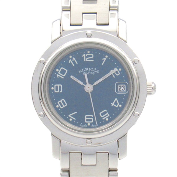 HERMES Clipper Wrist Watch CL4.210 Quartz Stainless Steel Used Women