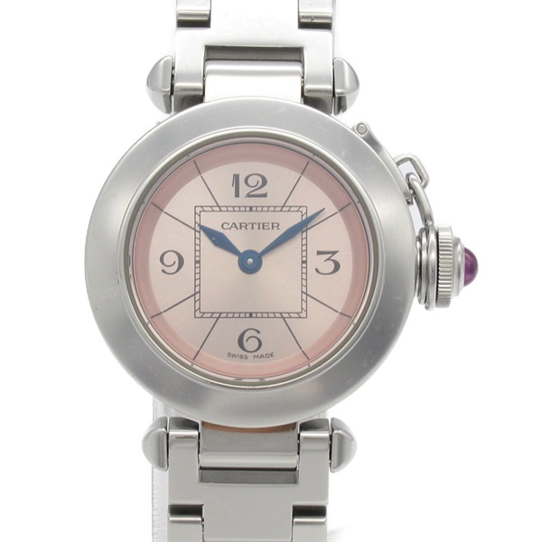 CARTIER Miss Pasha Wrist Watch W3140008 Quartz Stainless Steel Used Women