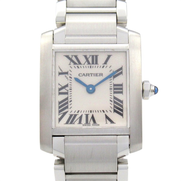 CARTIER Tank francaise SM Wrist Watch W51008Q3 Quartz Stainless Steel Used Women