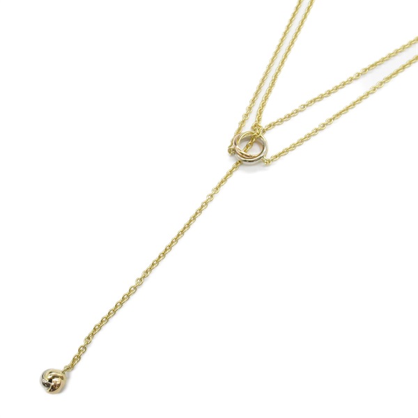 CARTIER Baby Trinity Pampille Necklace 18KYG Yellow White Three Gold Used women