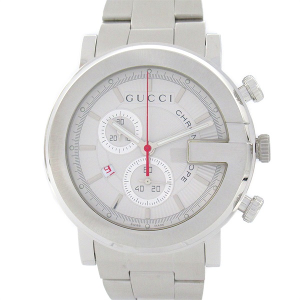 GUCCI G chronograph Wrist Watch 101M Quartz Stainless Steel Used mens