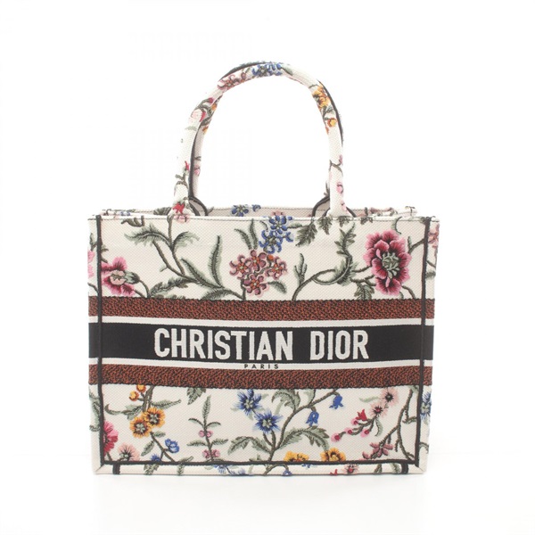 Christian Dior BOOK TOTE Medium Bag canvas White Multicolor Used