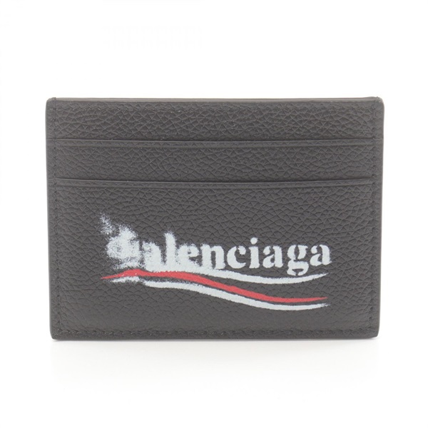 BALENCIAGA Card Case 5943092AA3B1000 leather Black NEW unisex logo