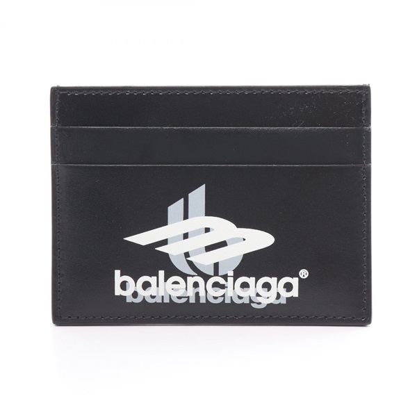 BALENCIAGA Layered Sports Card Case 5943092AAPK1090 leather Black White NEW mens