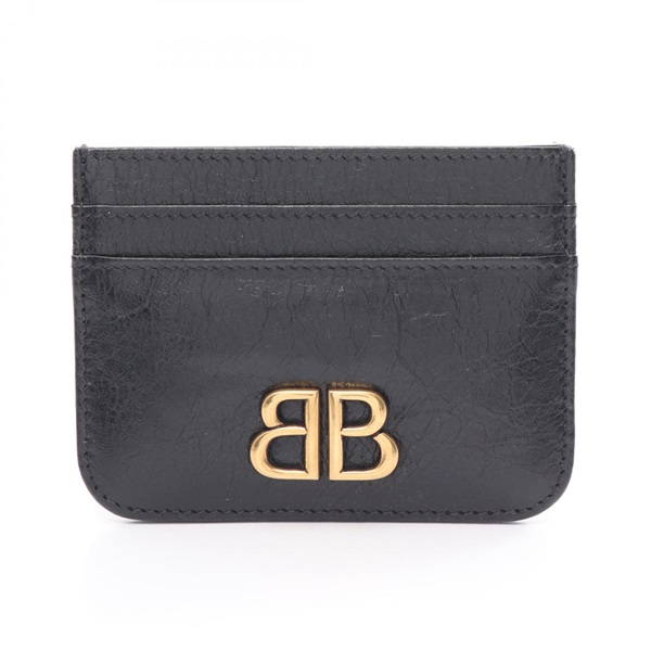 BALENCIAGA Monaco Card Case 7654632AAXB1000 leather Black NEW mens GHW