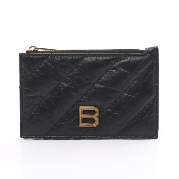 BALENCIAGA Crush Card Holder 766465210J11000 leather Black NEW mens