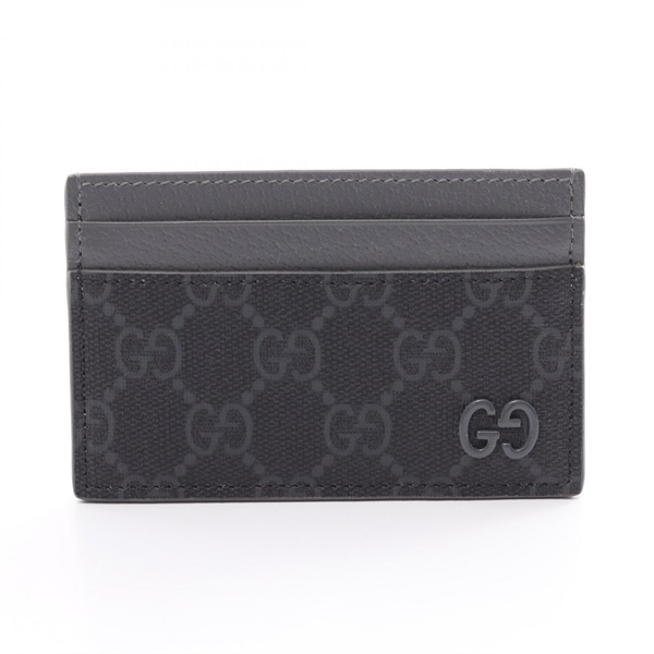 GUCCI GG Supreme Card Case holder 768248FACQC1048 canvas leather Black Gray