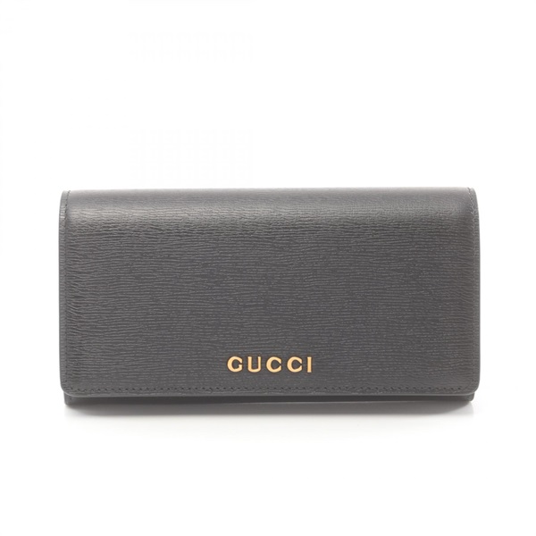 GUCCI script Bifold long wallet purse 7726380OP0N1000 leather Black