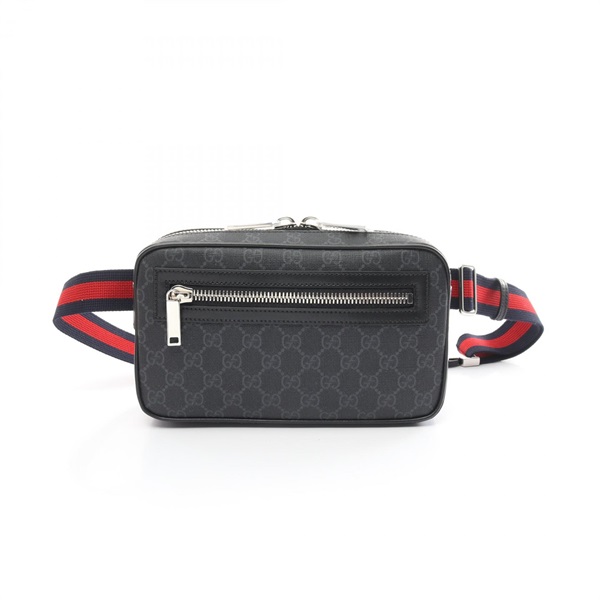 GUCCI GG Supreme Belt Waist bum pouch bag 792094FADJM1043 canvas leather black