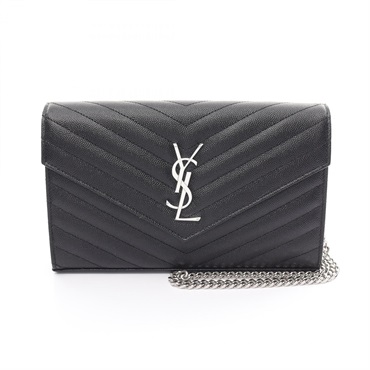 SAINT LAURENT Cassandra Classic Shoulder Bag 377828BOW021000 leather Black NEW